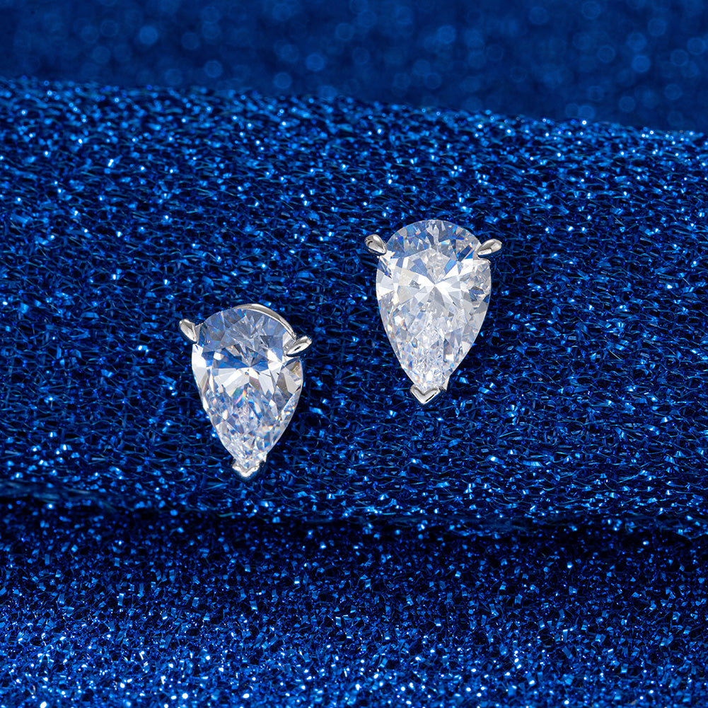 Sofia CZ Stud Pear Cut 8A