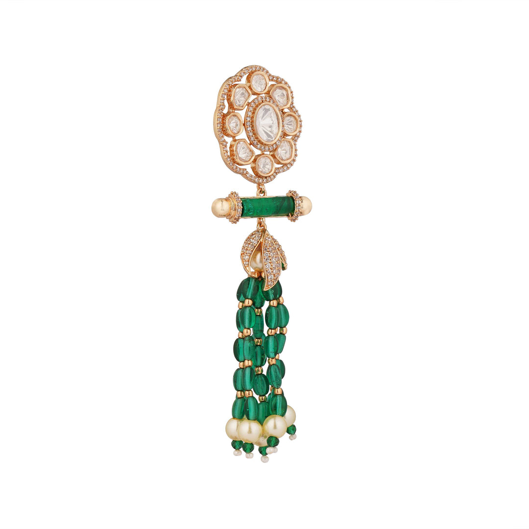 Lily emerald glow moissanite Earrings Close-Up Product Image
