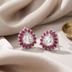 Iridescent Trillion Stud Earrings