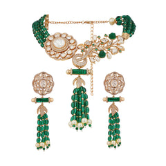 Luxury moissanite emerald necklace and earrings