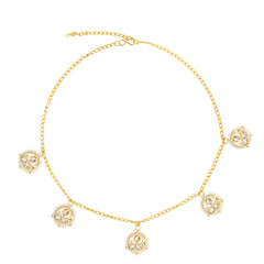Maheen kundan pearl ethnic charm necklace set for women  Close-Up Product Image