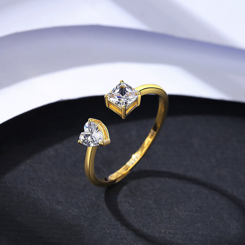 Open stella silver ring for women