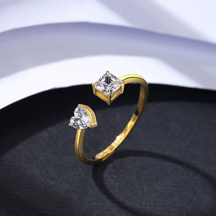 Open stella silver ring for women
