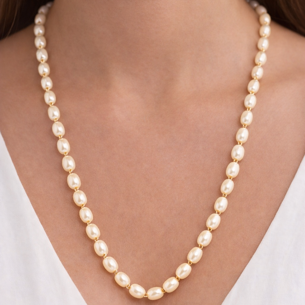 Handmade off white pearl mala