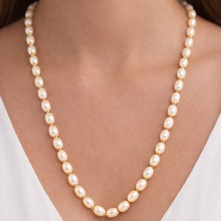 Handmade off white pearl mala