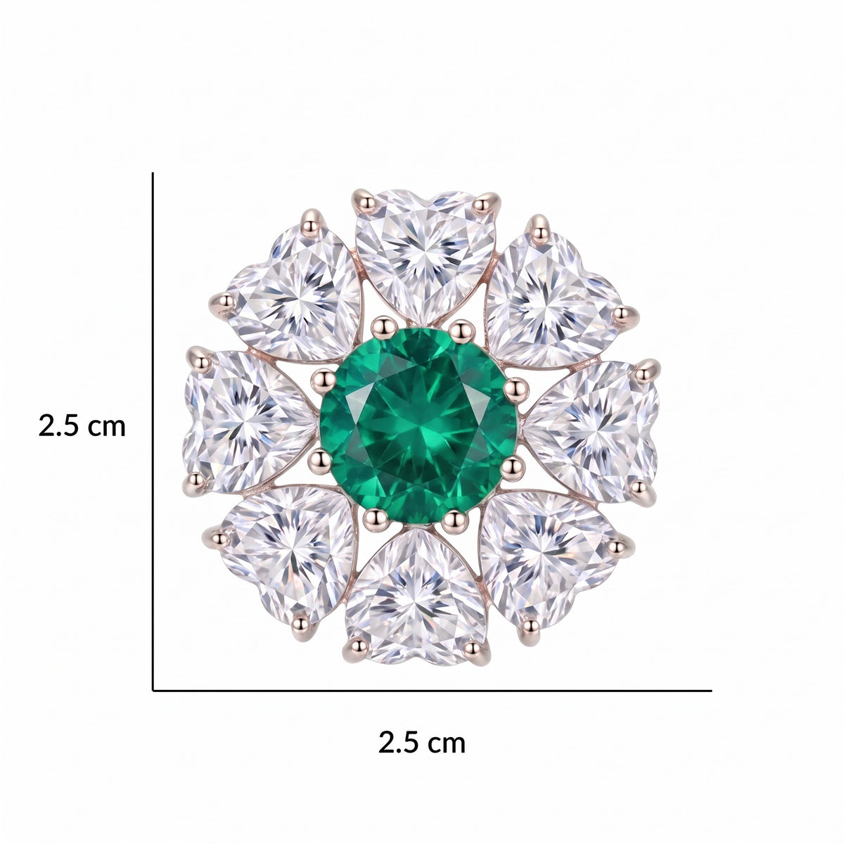 Reverse Crystal Floral Cluster Stud Earrings, Rhodium finish