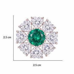 Reverse Crystal Floral Cluster Stud Earrings, Rhodium finish