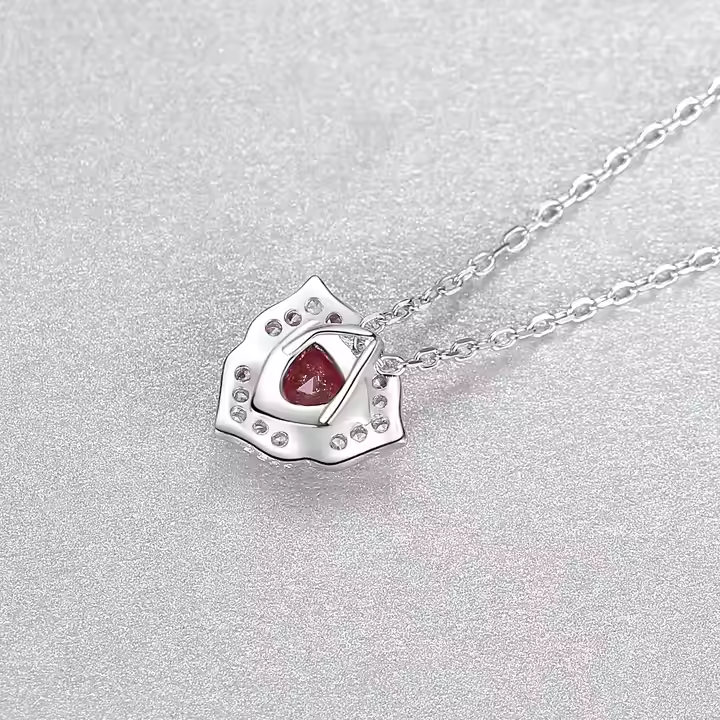 Red ruby simulant stone necklace for women