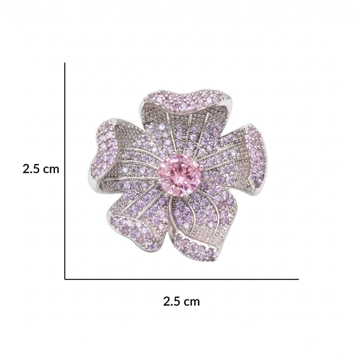 Crystal Micro-Pavé Sculpted Flower Stud Earrings