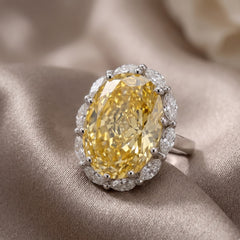 Oval Statement Crystal Cocktail Ring