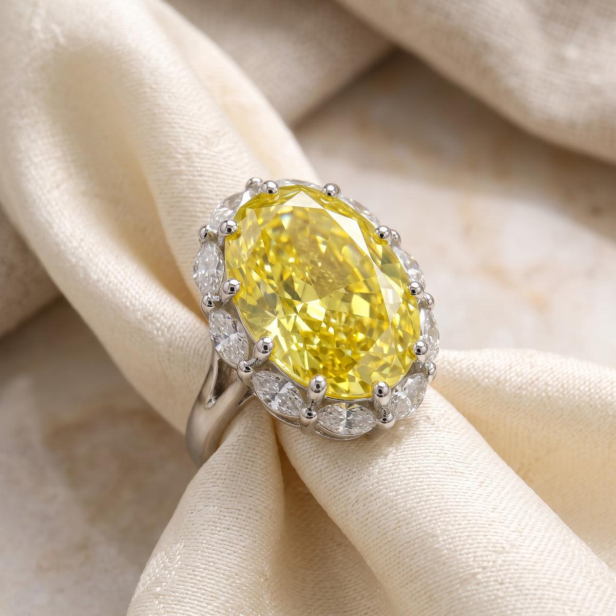 Oval Statement Crystal Cocktail Ring