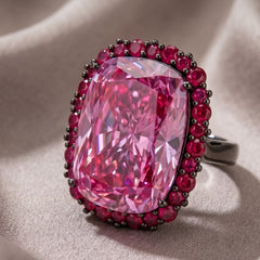 Rebecca Cushion Halo Statement Cocktail Ring