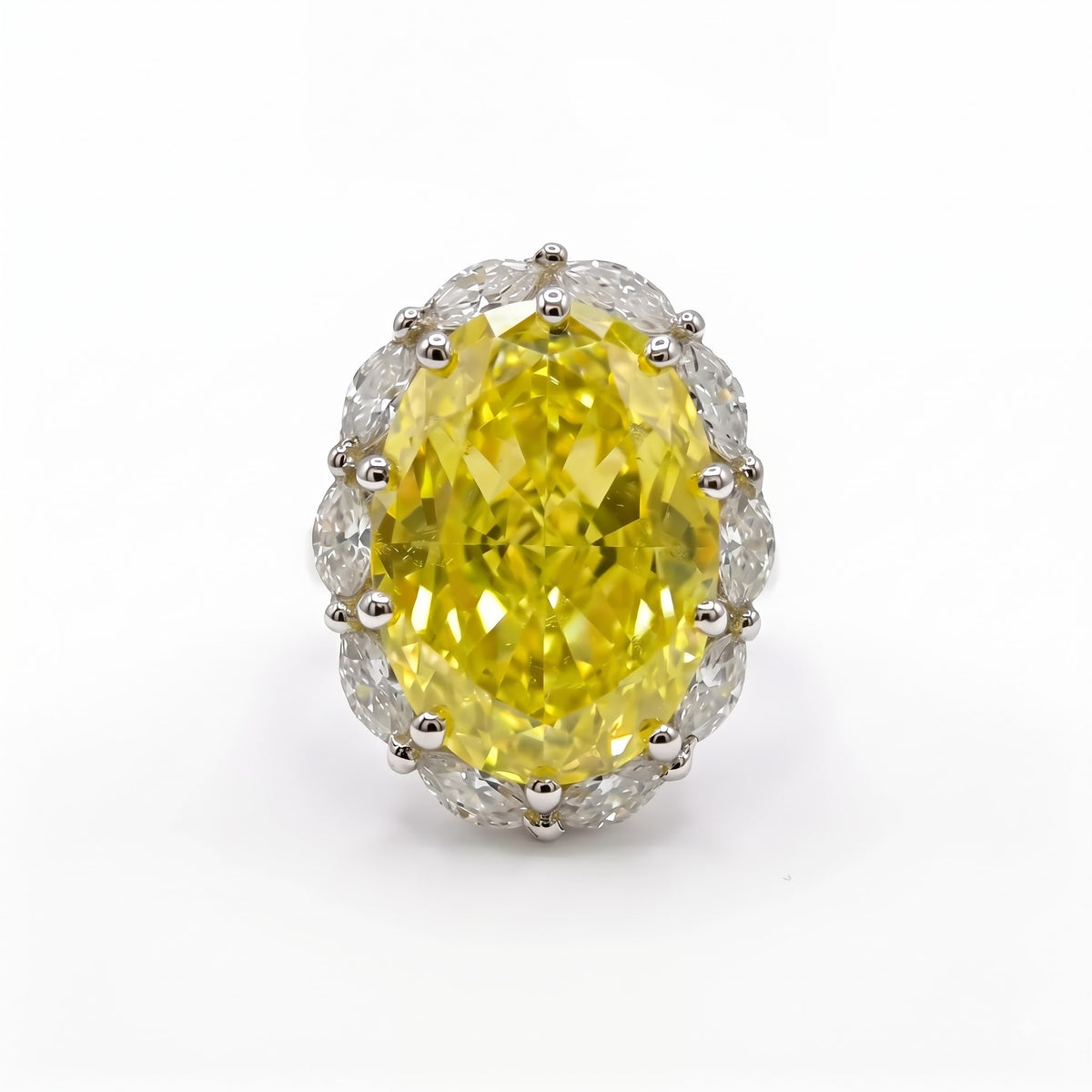 Oval Statement Crystal Cocktail Ring