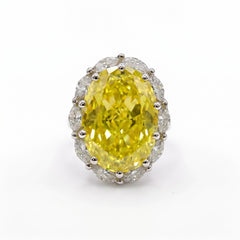 Oval Statement Crystal Cocktail Ring