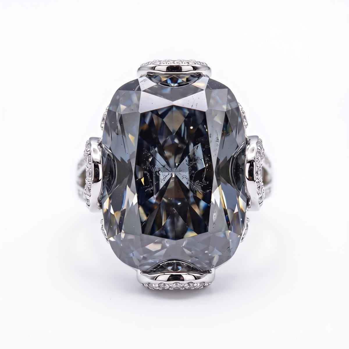 Cushion-Cut Statement Crystal Cocktail Ring