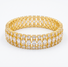 Gold-Tone Crystal Statement Bangles