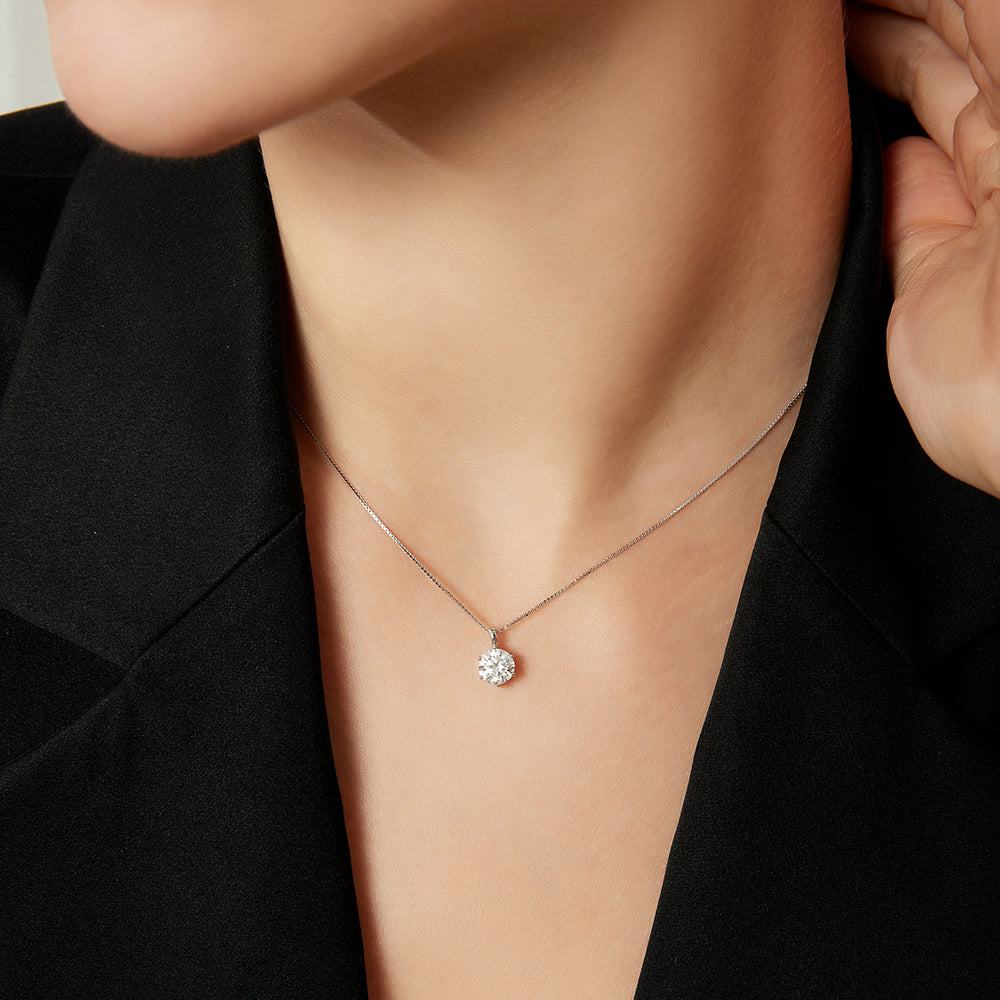 Silver Cubic Stone Pendant for Women