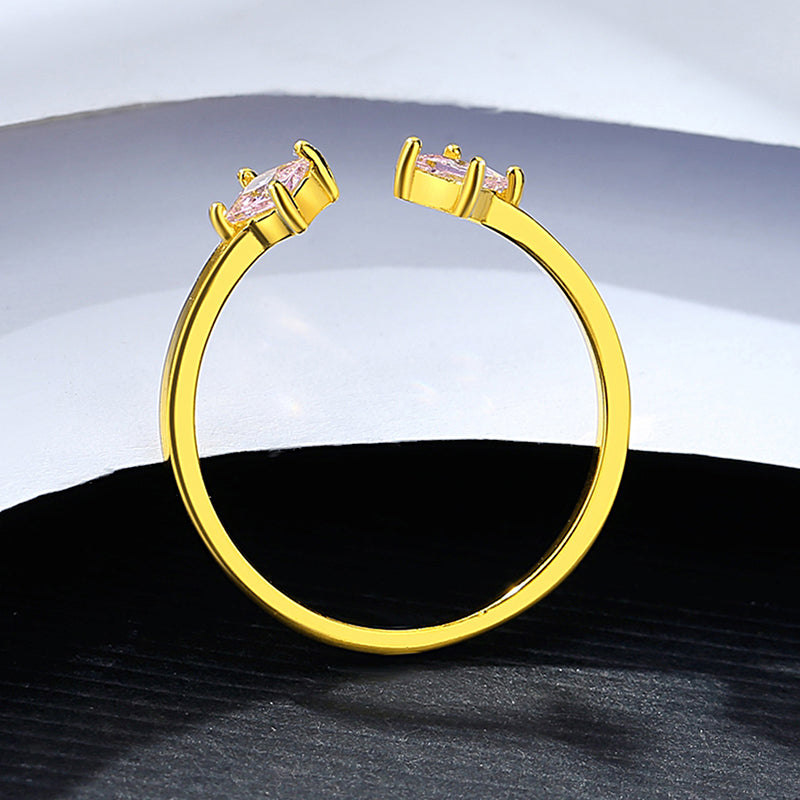 Silver rose sapphire ring for women
