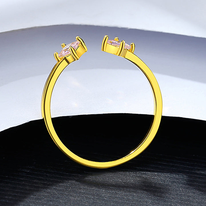 Silver rose sapphire ring for women