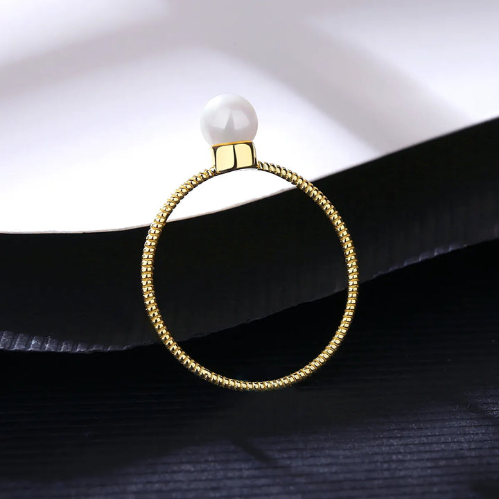 white pearl ring for women