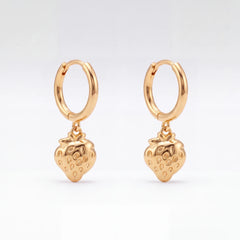 Berry strawberry huggie earrings for women, gold-tone - RANGREZ