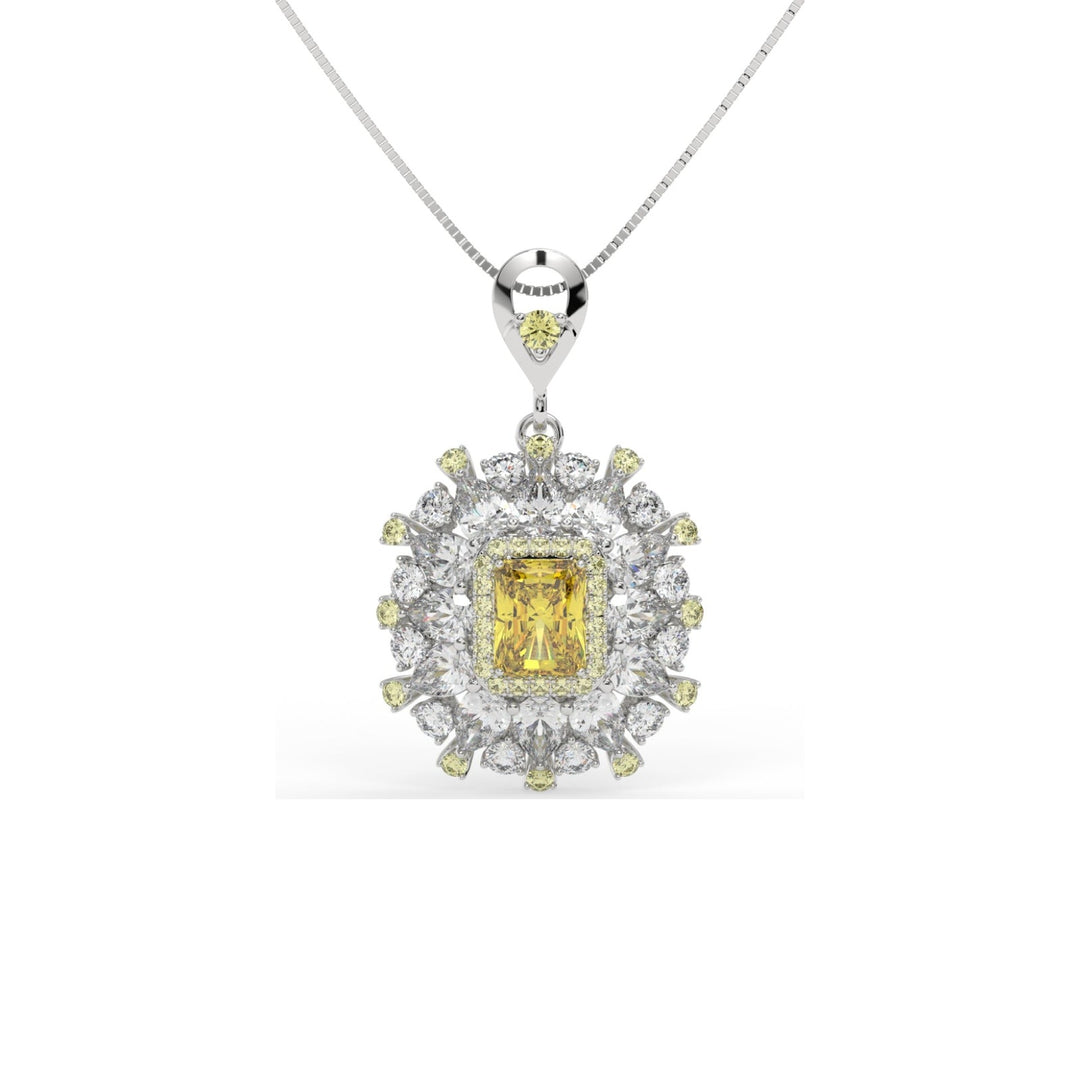Starburst Helia Crystal Floral Burst Pendant Necklace