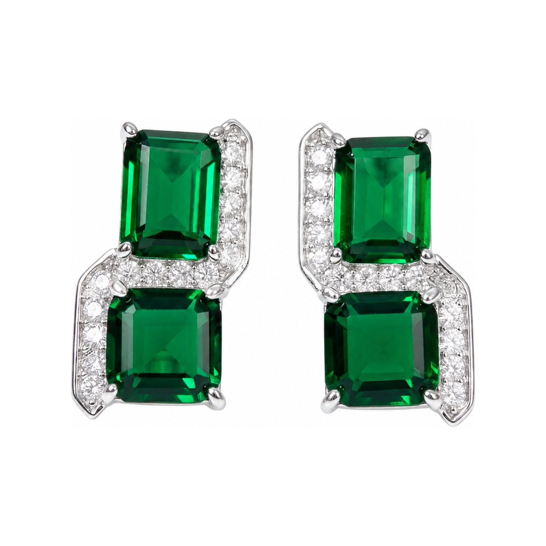 Square Cut Crystal Stud Earrings
