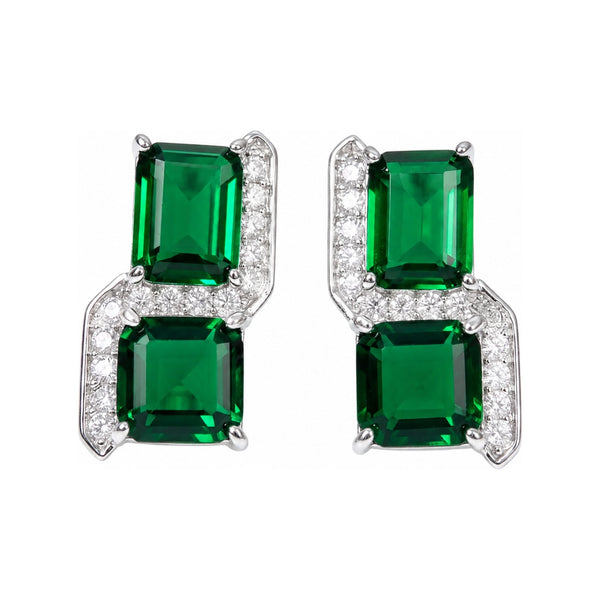 Square Cut Crystal Stud Earrings