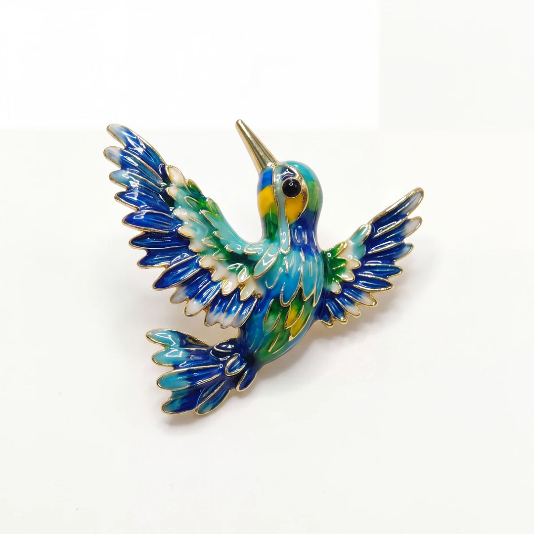 Aviana hummingbird brooch for women, gold-tone - RANGREZ
