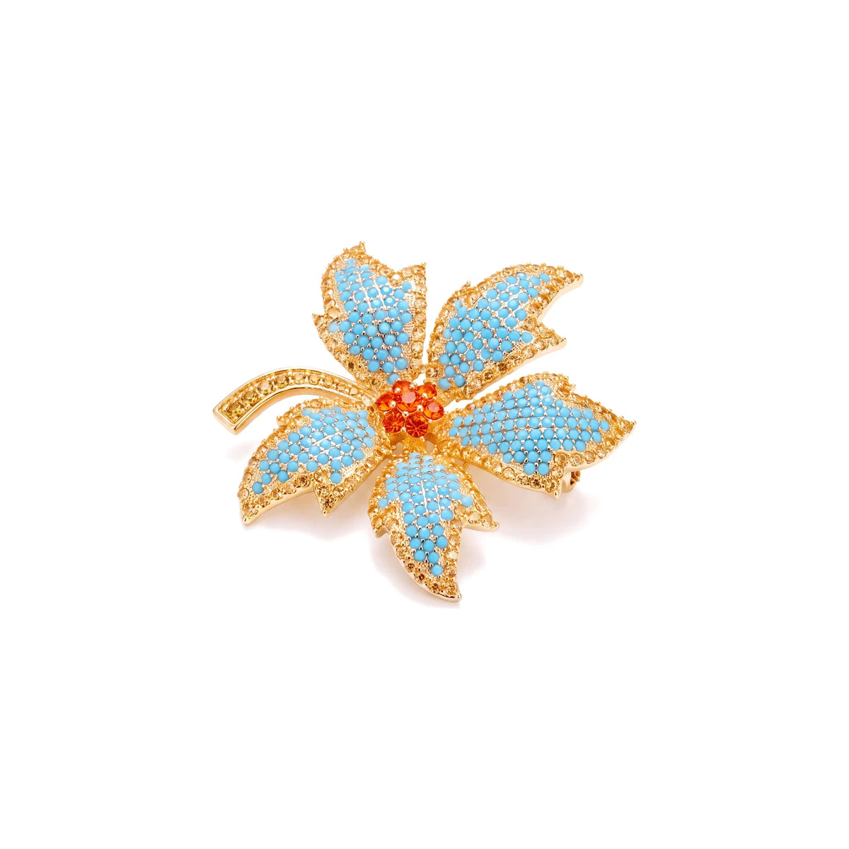 Azura flower brooch for women, gold-tone - RANGREZ (view 2)