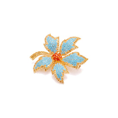 Azura flower brooch for women, gold-tone - RANGREZ (view 2)