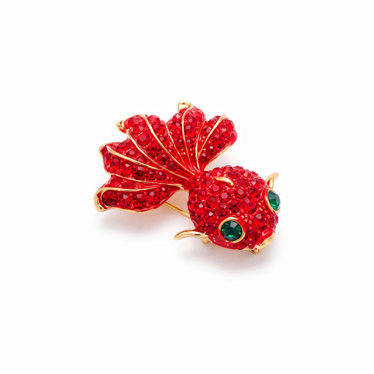 Scarlet goldfish brooch for women, gold-tone - RANGREZ (view 2)