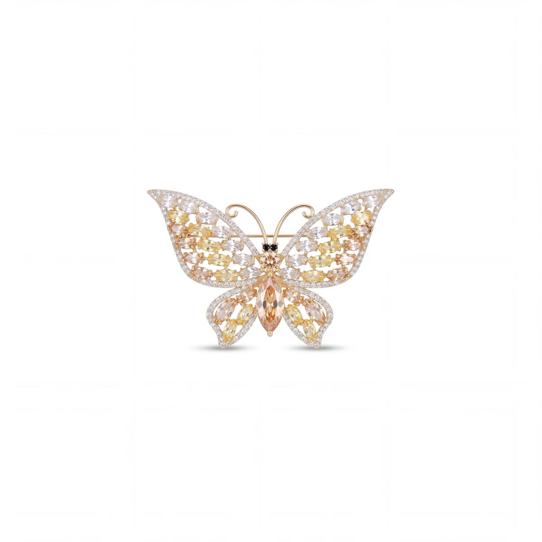 Aurelia butterfly brooch for women, gold-tone - RANGREZ (view 3)