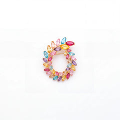 Carnival wreath brooch for women, gold-tone - RANGREZ