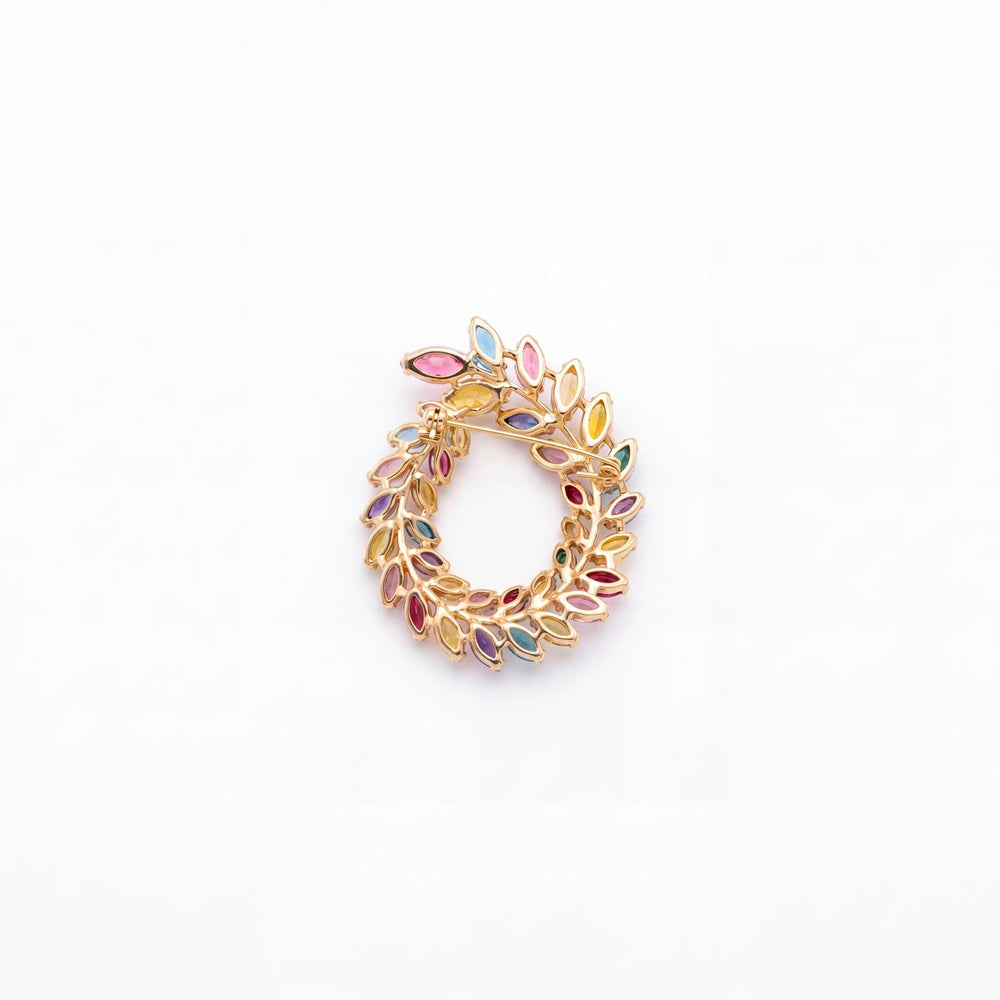 Carnival wreath brooch for women, gold-tone - RANGREZ (view 2)
