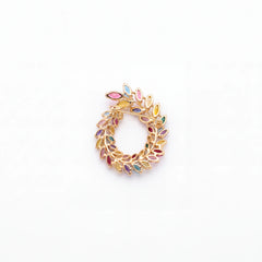 Carnival wreath brooch for women, gold-tone - RANGREZ (view 2)