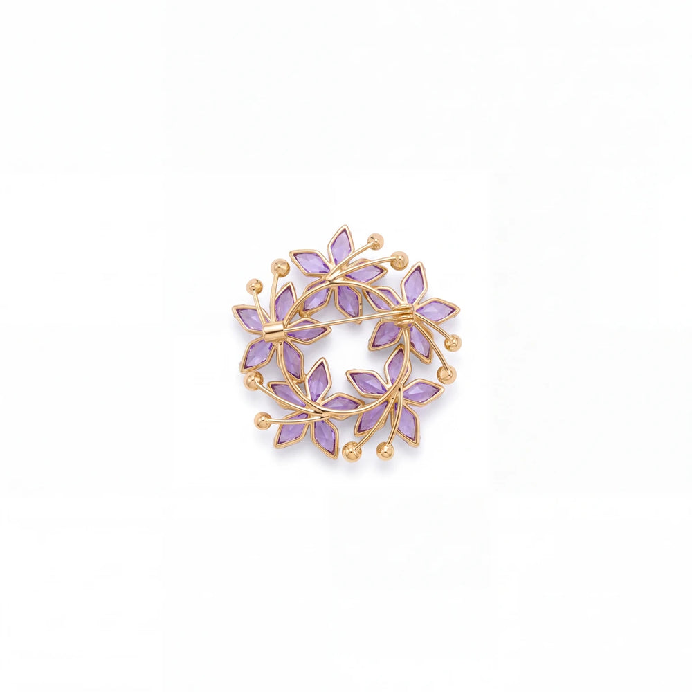 Violetta wreath brooch for women, gold-tone - RANGREZ (view 2)