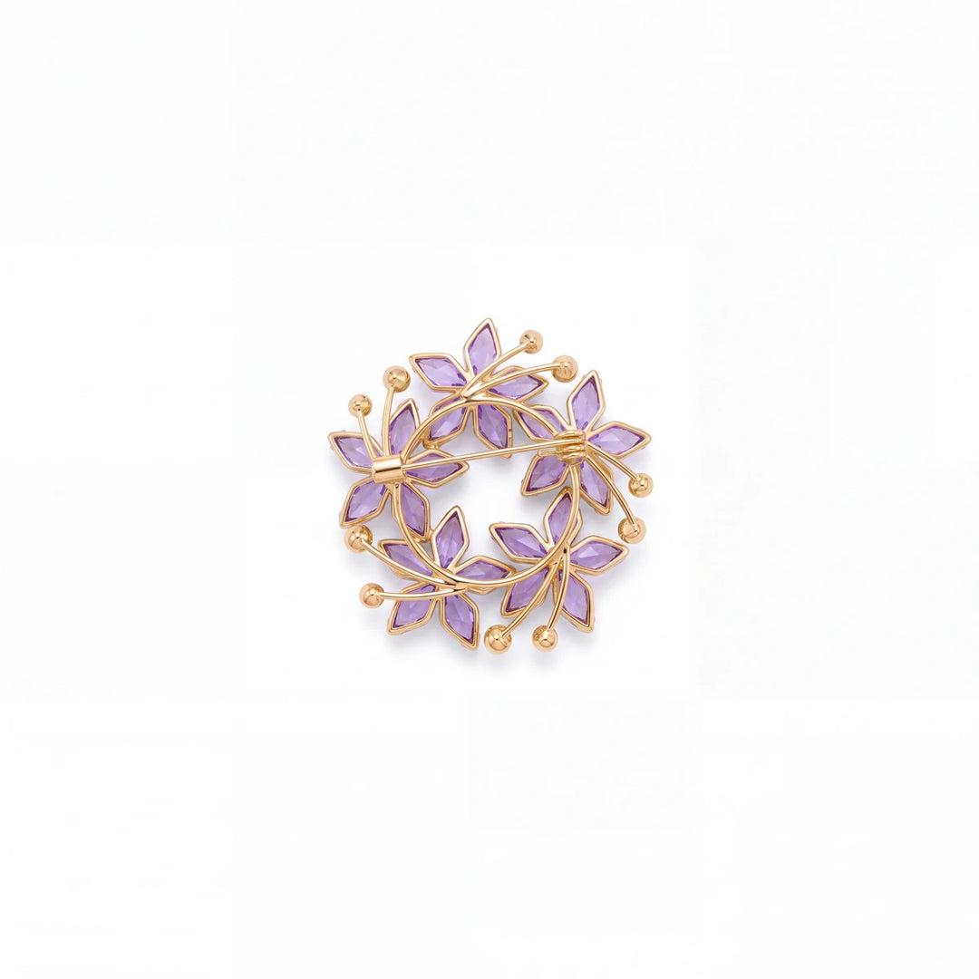 Violetta wreath brooch for women, gold-tone - RANGREZ (view 2)