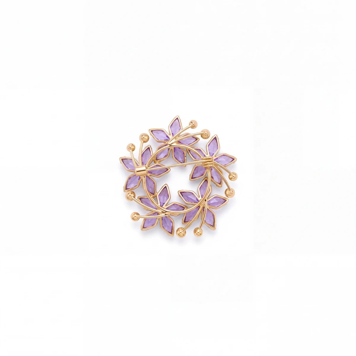 Violetta wreath brooch for women, gold-tone - RANGREZ (view 2)