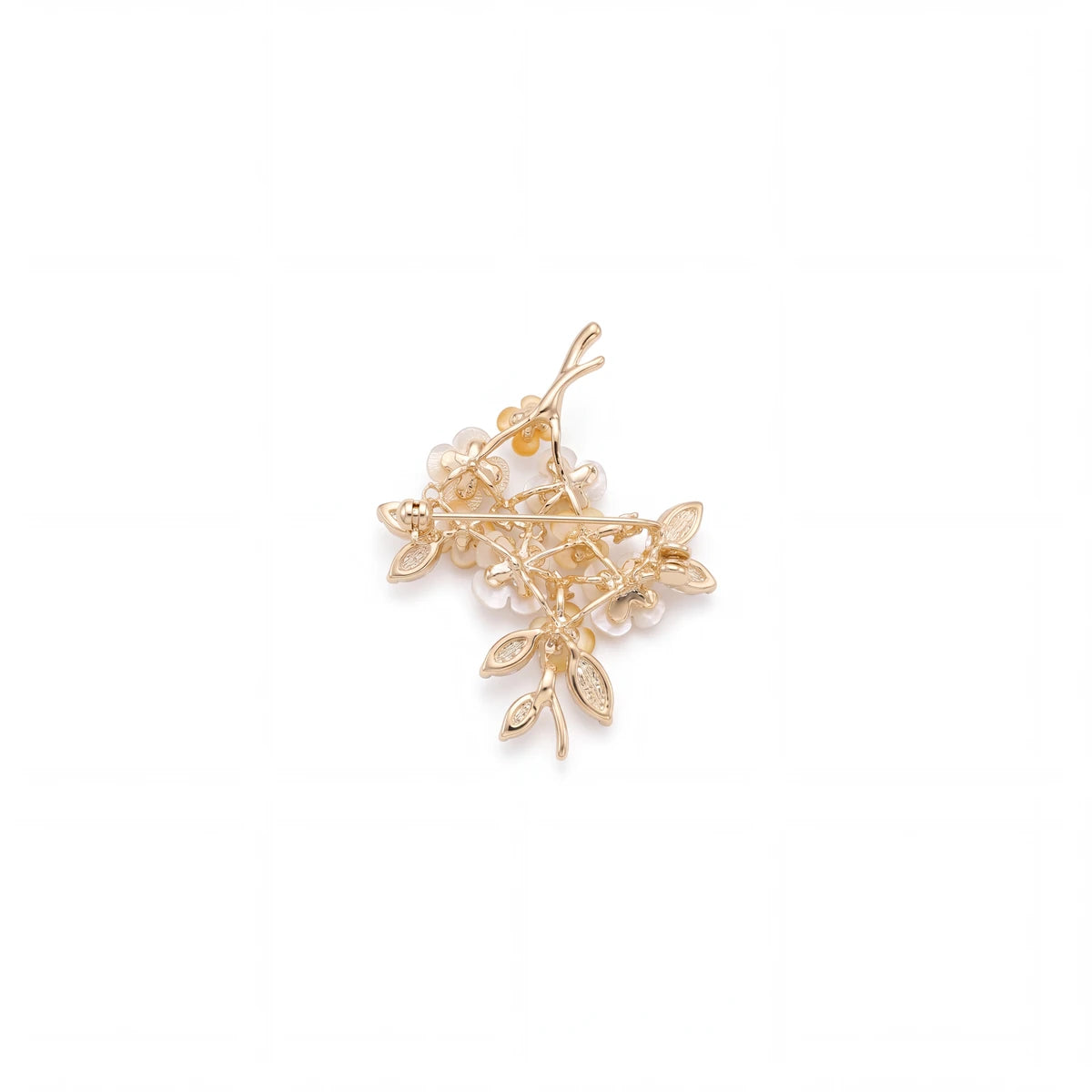 Clementine blossom brooch for women, gold-tone - RANGREZ