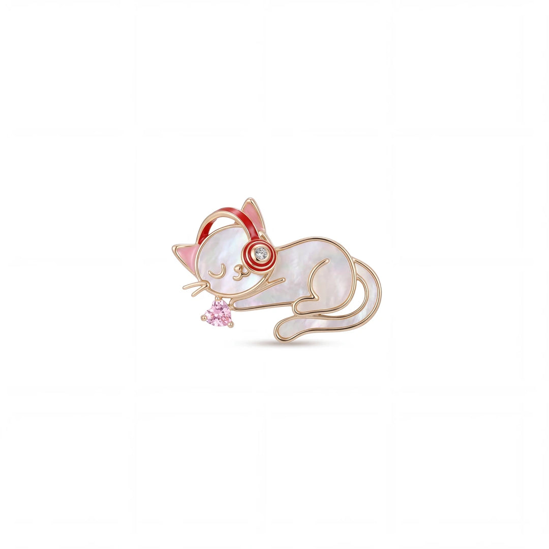 Mimi cat brooch for women, gold-tone - RANGREZ