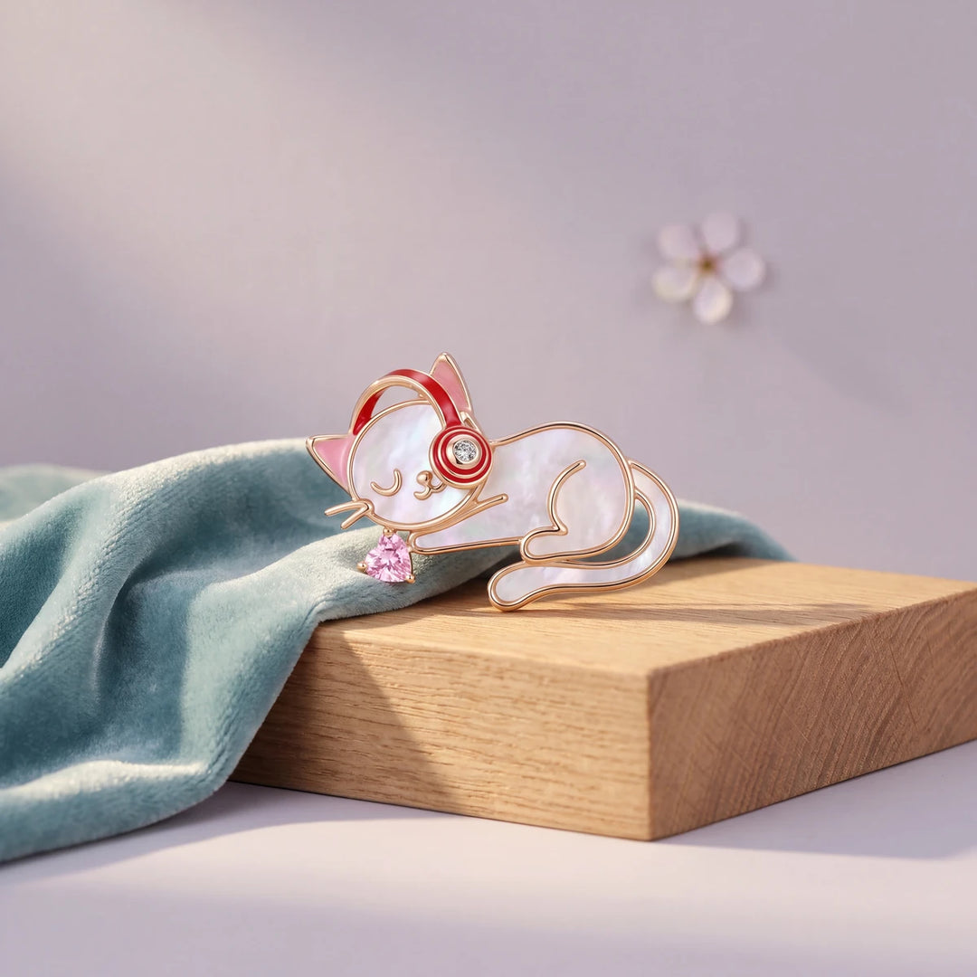 Mimi cat brooch for women, gold-tone - RANGREZ (view 2)