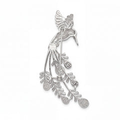 Colibri hummingbird brooch for women, rhodium finish - RANGREZ