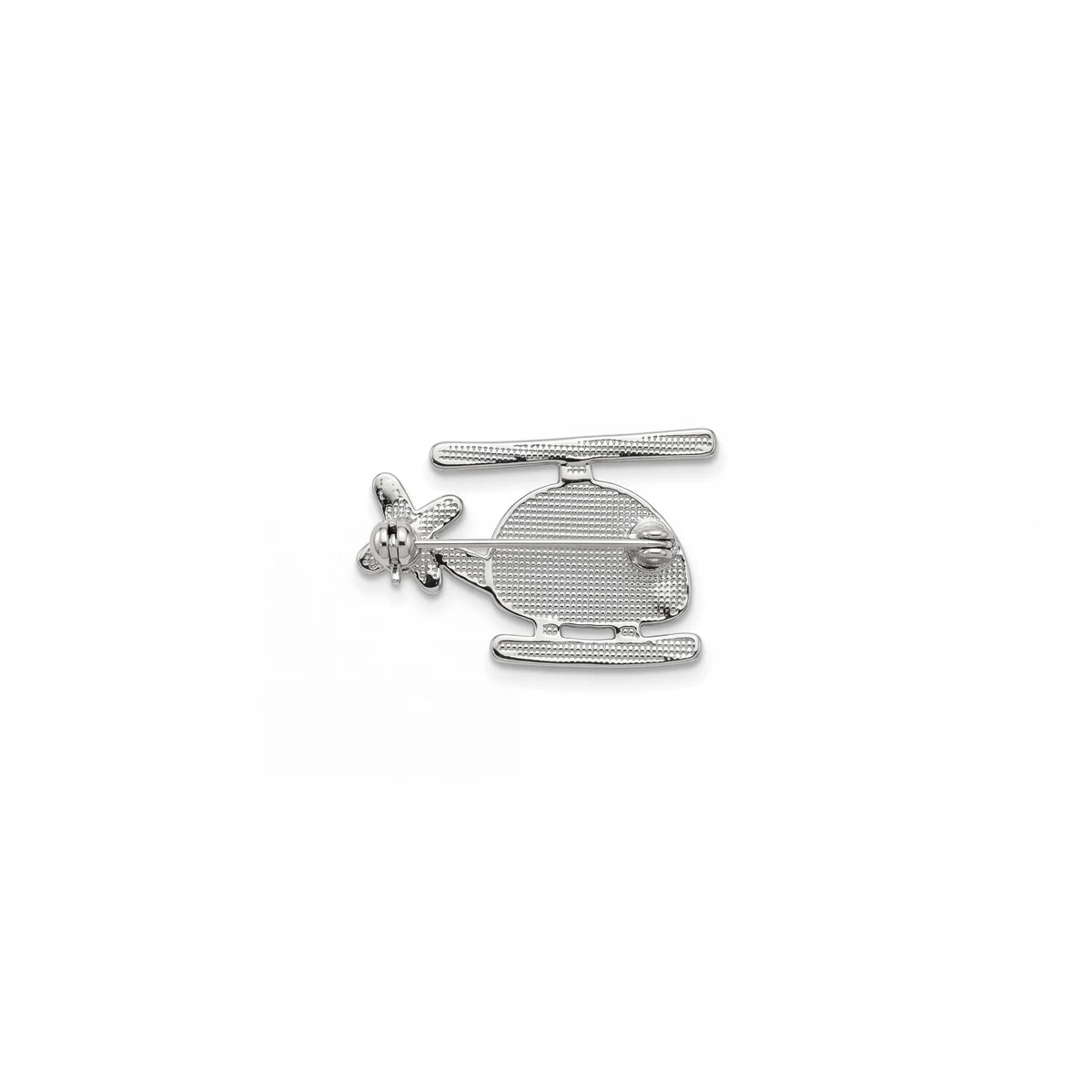 Zephyr helicopter brooch for women, rhodium finish - RANGREZ