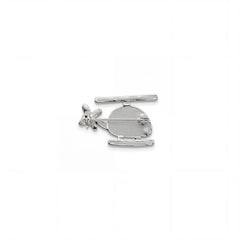 Zephyr helicopter brooch for women, rhodium finish - RANGREZ