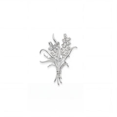 Liliana lily spray brooch for women, rhodium finish - RANGREZ