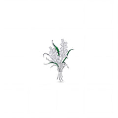 Liliana lily spray brooch for women, rhodium finish - RANGREZ (view 2)