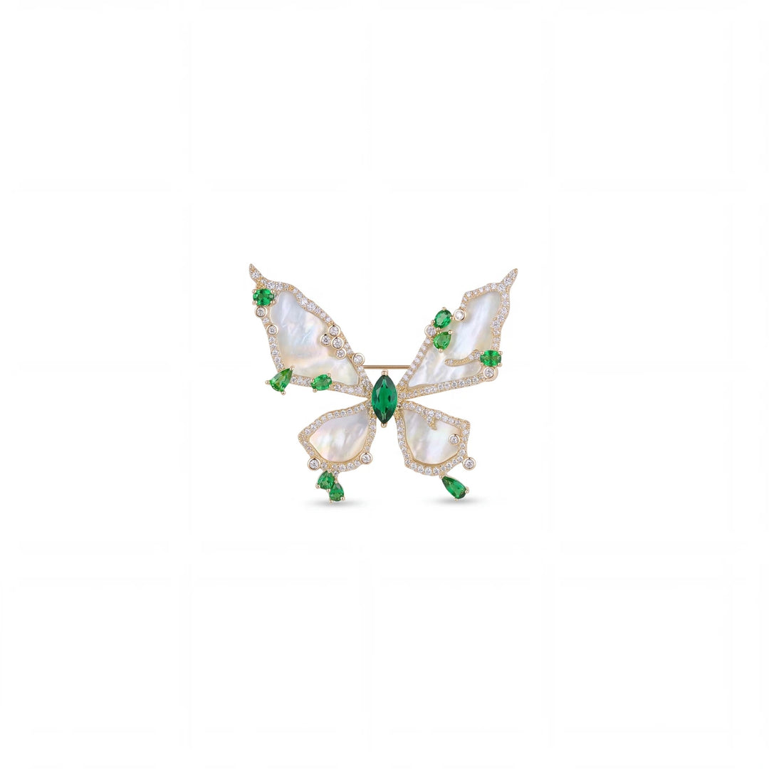 Papillon butterfly brooch for women, gold-tone - RANGREZ