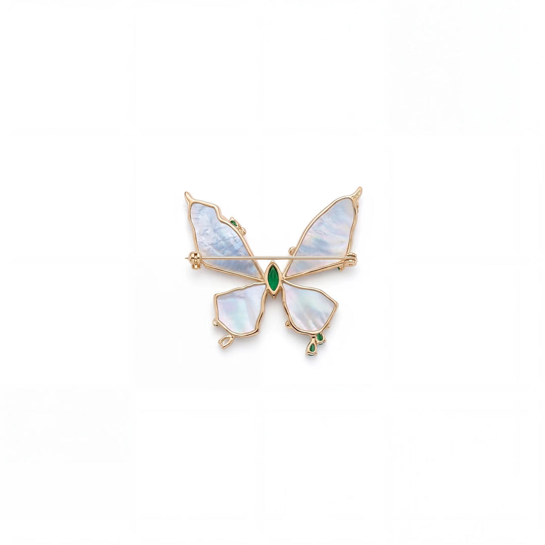Papillon butterfly brooch for women, gold-tone - RANGREZ (view 3)