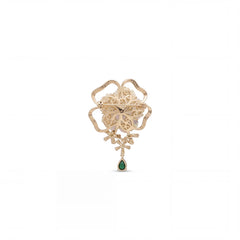 Elodie flower brooch for women, gold-tone - RANGREZ (view 2)
